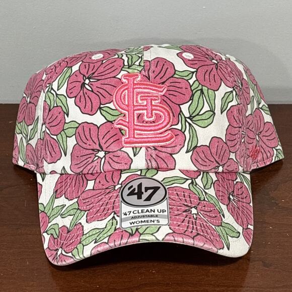 '47 Brand St. Louis Cardinals Hat Womens Pink Floral Back Strap Cap Clean Up - Picture 1 of 6